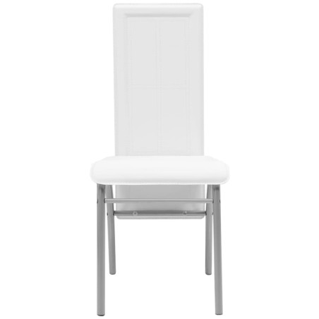 vidaXL Esszimmerstühle 4 Stk. Weiß Kunstleder