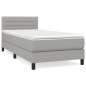 vidaXL Boxspringbett mit Matratze Hellgrau 100x200 cm Stoff vidaXL Boxspringbett mit Matratze Hellgrau 100x200 cm Stoff