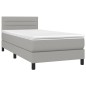 vidaXL Boxspringbett mit Matratze Hellgrau 100x200 cm Stoff vidaXL Boxspringbett mit Matratze Hellgrau 100x200 cm Stoff