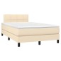 vidaXL Boxspringbett mit Matratze Creme 120x200 cm Stoff vidaXL Boxspringbett mit Matratze Creme 120x200 cm Stoff