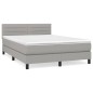 vidaXL Boxspringbett mit Matratze Hellgrau 140x190 cm Stoff vidaXL Boxspringbett mit Matratze Hellgrau 140x190 cm Stoff