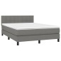 vidaXL Boxspringbett mit Matratze Dunkelgrau 140x190 cm Stoff vidaXL Boxspringbett mit Matratze Dunkelgrau 140x190 cm Stoff