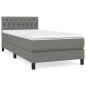vidaXL Boxspringbett mit Matratze Dunkelgrau 90x190 cm Stoff vidaXL Boxspringbett mit Matratze Dunkelgrau 90x190 cm Stoff