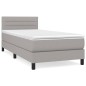 vidaXL Boxspringbett mit Matratze Hellgrau 90x190 cm Stoff vidaXL Boxspringbett mit Matratze Hellgrau 90x190 cm Stoff