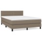 vidaXL Boxspringbett mit Matratze Taupe 140x200 cm Stoff vidaXL Boxspringbett mit Matratze Taupe 140x200 cm Stoff