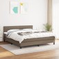 vidaXL Boxspringbett mit Matratze Taupe 180x200 cm Stoff vidaXL Boxspringbett mit Matratze Taupe 180x200 cm Stoff