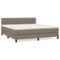 vidaXL Boxspringbett mit Matratze Taupe 180x200 cm Stoff vidaXL Boxspringbett mit Matratze Taupe 180x200 cm Stoff