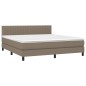 vidaXL Boxspringbett mit Matratze Taupe 180x200 cm Stoff vidaXL Boxspringbett mit Matratze Taupe 180x200 cm Stoff