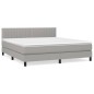 vidaXL Boxspringbett mit Matratze Hellgrau 180x200 cm Stoff vidaXL Boxspringbett mit Matratze Hellgrau 180x200 cm Stoff