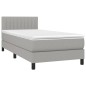 vidaXL Boxspringbett mit Matratze Hellgrau 100x200 cm Stoff vidaXL Boxspringbett mit Matratze Hellgrau 100x200 cm Stoff