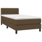 vidaXL Boxspringbett mit Matratze Dunkelbraun 80x200 cm Stoff vidaXL Boxspringbett mit Matratze Dunkelbraun 80x200 cm Stoff