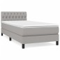 vidaXL Boxspringbett mit Matratze Hellgrau 100x200 cm Stoff vidaXL Boxspringbett mit Matratze Hellgrau 100x200 cm Stoff