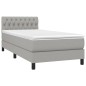 vidaXL Boxspringbett mit Matratze Hellgrau 100x200 cm Stoff vidaXL Boxspringbett mit Matratze Hellgrau 100x200 cm Stoff