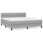 vidaXL Boxspringbett mit Matratze Hellgrau 160x200 cm Stoff vidaXL Boxspringbett mit Matratze Hellgrau 160x200 cm Stoff