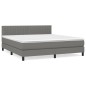 vidaXL Boxspringbett mit Matratze Dunkelgrau 180x200 cm Stoff vidaXL Boxspringbett mit Matratze Dunkelgrau 180x200 cm Stoff