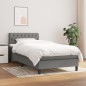 vidaXL Boxspringbett mit Matratze Dunkelgrau 90x200 cm Stoff vidaXL Boxspringbett mit Matratze Dunkelgrau 90x200 cm Stoff