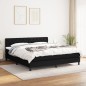 vidaXL Boxspringbett mit Matratze Schwarz 160x200 cm Stoff vidaXL Boxspringbett mit Matratze Schwarz 160x200 cm Stoff