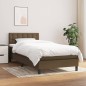 vidaXL Boxspringbett mit Matratze Dunkelbraun 90x190 cm Stoff vidaXL Boxspringbett mit Matratze Dunkelbraun 90x190 cm Stoff