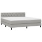 vidaXL Boxspringbett mit Matratze Hellgrau 180x200 cm Stoff vidaXL Boxspringbett mit Matratze Hellgrau 180x200 cm Stoff