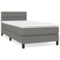 vidaXL Boxspringbett mit Matratze Dunkelgrau 100x200 cm Stoff vidaXL Boxspringbett mit Matratze Dunkelgrau 100x200 cm Stoff