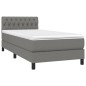 vidaXL Boxspringbett mit Matratze Dunkelgrau 100x200 cm Stoff vidaXL Boxspringbett mit Matratze Dunkelgrau 100x200 cm Stoff