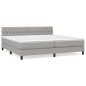 vidaXL Boxspringbett mit Matratze Hellgrau 200x200 cm Stoff vidaXL Boxspringbett mit Matratze Hellgrau 200x200 cm Stoff