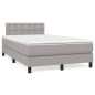 vidaXL Boxspringbett mit Matratze Hellgrau 120x200 cm Stoff vidaXL Boxspringbett mit Matratze Hellgrau 120x200 cm Stoff