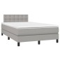 vidaXL Boxspringbett mit Matratze Hellgrau 120x200 cm Stoff vidaXL Boxspringbett mit Matratze Hellgrau 120x200 cm Stoff