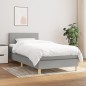 vidaXL Boxspringbett mit Matratze Hellgrau 90x190 cm Stoff vidaXL Boxspringbett mit Matratze Hellgrau 90x190 cm Stoff