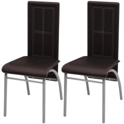 Esszimmerstühle 2 Stk. Braun Kunstleder