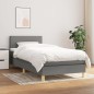 vidaXL Boxspringbett mit Matratze Dunkelgrau 90x200 cm Stoff vidaXL Boxspringbett mit Matratze Dunkelgrau 90x200 cm Stoff