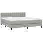 vidaXL Boxspringbett mit Matratze Hellgrau 180x200 cm Stoff vidaXL Boxspringbett mit Matratze Hellgrau 180x200 cm Stoff