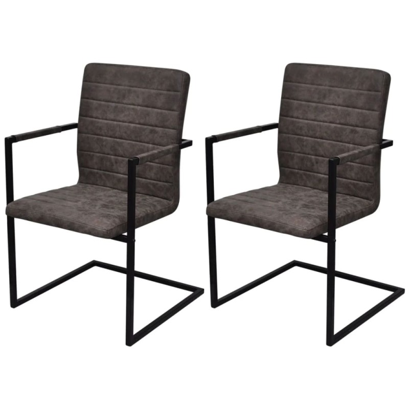 Freischwinger 2 Stk. Braun Kunstleder Freischwinger 2 Stk. Braun Kunstleder