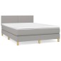 vidaXL Boxspringbett mit Matratze Hellgrau 140x190 cm Stoff vidaXL Boxspringbett mit Matratze Hellgrau 140x190 cm Stoff