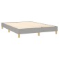 vidaXL Boxspringbett mit Matratze Hellgrau 140x190 cm Stoff vidaXL Boxspringbett mit Matratze Hellgrau 140x190 cm Stoff