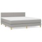 vidaXL Boxspringbett mit Matratze Hellgrau 160x200 cm Stoff vidaXL Boxspringbett mit Matratze Hellgrau 160x200 cm Stoff