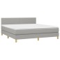 vidaXL Boxspringbett mit Matratze Hellgrau 160x200 cm Stoff vidaXL Boxspringbett mit Matratze Hellgrau 160x200 cm Stoff