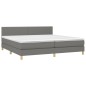 vidaXL Boxspringbett mit Matratze Dunkelgrau 200x200 cm Stoff vidaXL Boxspringbett mit Matratze Dunkelgrau 200x200 cm Stoff