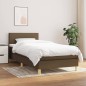 vidaXL Boxspringbett mit Matratze Dunkelbraun 100x200 cm Stoff vidaXL Boxspringbett mit Matratze Dunkelbraun 100x200 cm Stoff