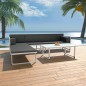 4-tlg. Garten-Lounge-Set mit Auflagen Aluminium Schwarz 4-tlg. Garten-Lounge-Set mit Auflagen Aluminium Schwarz