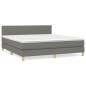 vidaXL Boxspringbett mit Matratze Dunkelgrau 160x200 cm Stoff vidaXL Boxspringbett mit Matratze Dunkelgrau 160x200 cm Stoff
