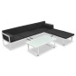 4-tlg. Garten-Lounge-Set mit Auflagen Aluminium Schwarz 4-tlg. Garten-Lounge-Set mit Auflagen Aluminium Schwarz