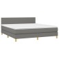vidaXL Boxspringbett mit Matratze Dunkelgrau 160x200 cm Stoff vidaXL Boxspringbett mit Matratze Dunkelgrau 160x200 cm Stoff