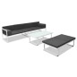 4-tlg. Garten-Lounge-Set mit Auflagen Aluminium Schwarz 4-tlg. Garten-Lounge-Set mit Auflagen Aluminium Schwarz