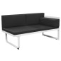 4-tlg. Garten-Lounge-Set mit Auflagen Aluminium Schwarz 4-tlg. Garten-Lounge-Set mit Auflagen Aluminium Schwarz