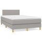 vidaXL Boxspringbett mit Matratze Hellgrau 120x200 cm Stoff vidaXL Boxspringbett mit Matratze Hellgrau 120x200 cm Stoff