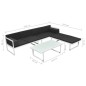 4-tlg. Garten-Lounge-Set mit Auflagen Aluminium Schwarz 4-tlg. Garten-Lounge-Set mit Auflagen Aluminium Schwarz