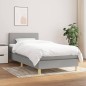 vidaXL Boxspringbett mit Matratze Hellgrau 90x200 cm Stoff vidaXL Boxspringbett mit Matratze Hellgrau 90x200 cm Stoff