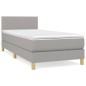 vidaXL Boxspringbett mit Matratze Hellgrau 90x200 cm Stoff vidaXL Boxspringbett mit Matratze Hellgrau 90x200 cm Stoff