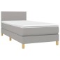 vidaXL Boxspringbett mit Matratze Hellgrau 90x200 cm Stoff vidaXL Boxspringbett mit Matratze Hellgrau 90x200 cm Stoff
